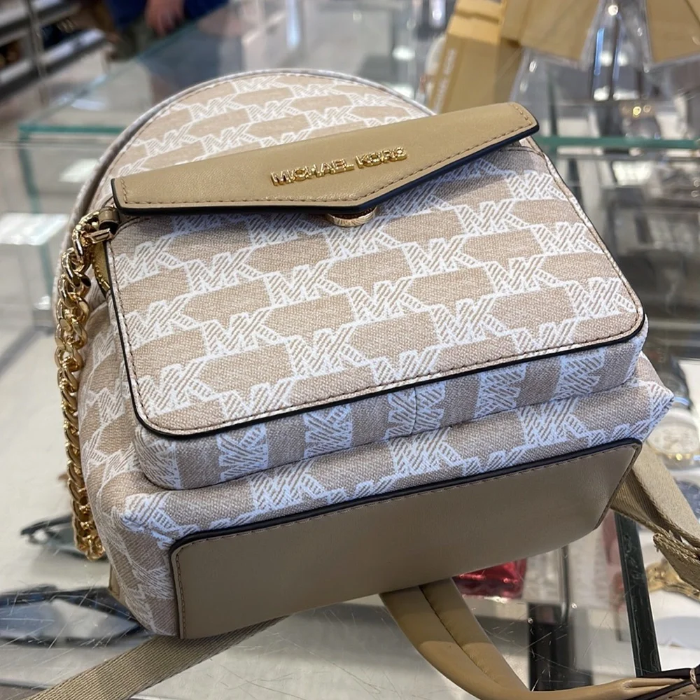 MICHAEL KORS Maisie Extra-Small Logo 2-in-1 Backpack Camel  NWT